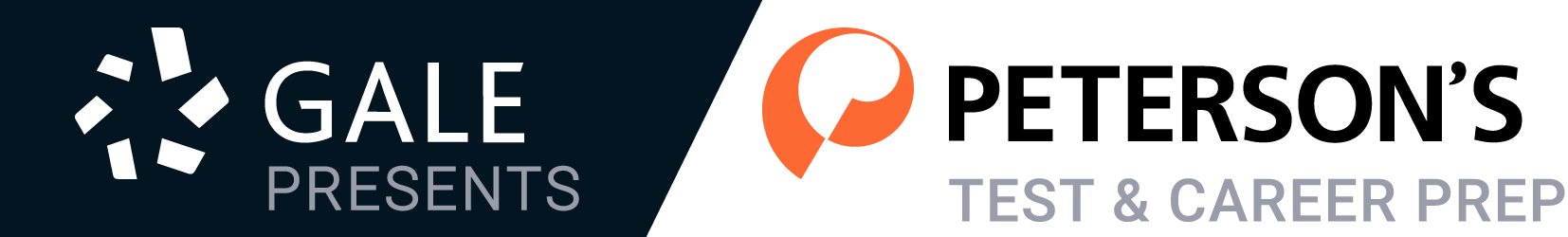 Gale Presents Peterson's Test Prep logos